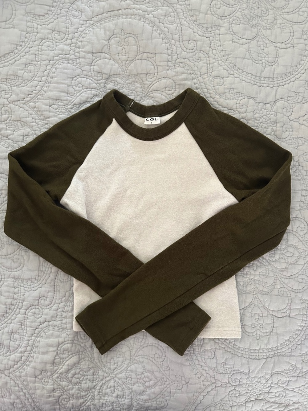 OGL long sleeve, brown & cream t-shirt